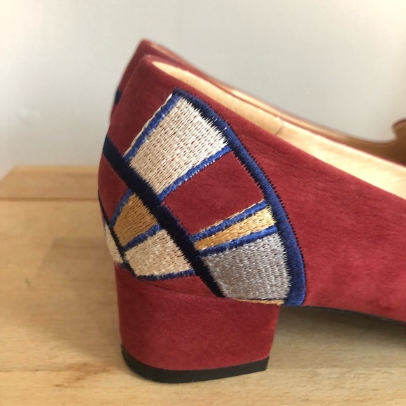Low Heel Embroidered Loafers— NWOT - Picture 5 of 13